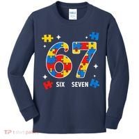 67 Autism Puzzle Six Seven Kids Long Sleeve Shirt thumb 0