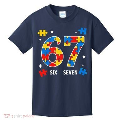 67 Autism Puzzle Six Seven Kids T-Shirt