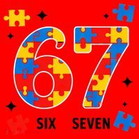 67 Autism Puzzle Six Seven Santa Hat thumb 1