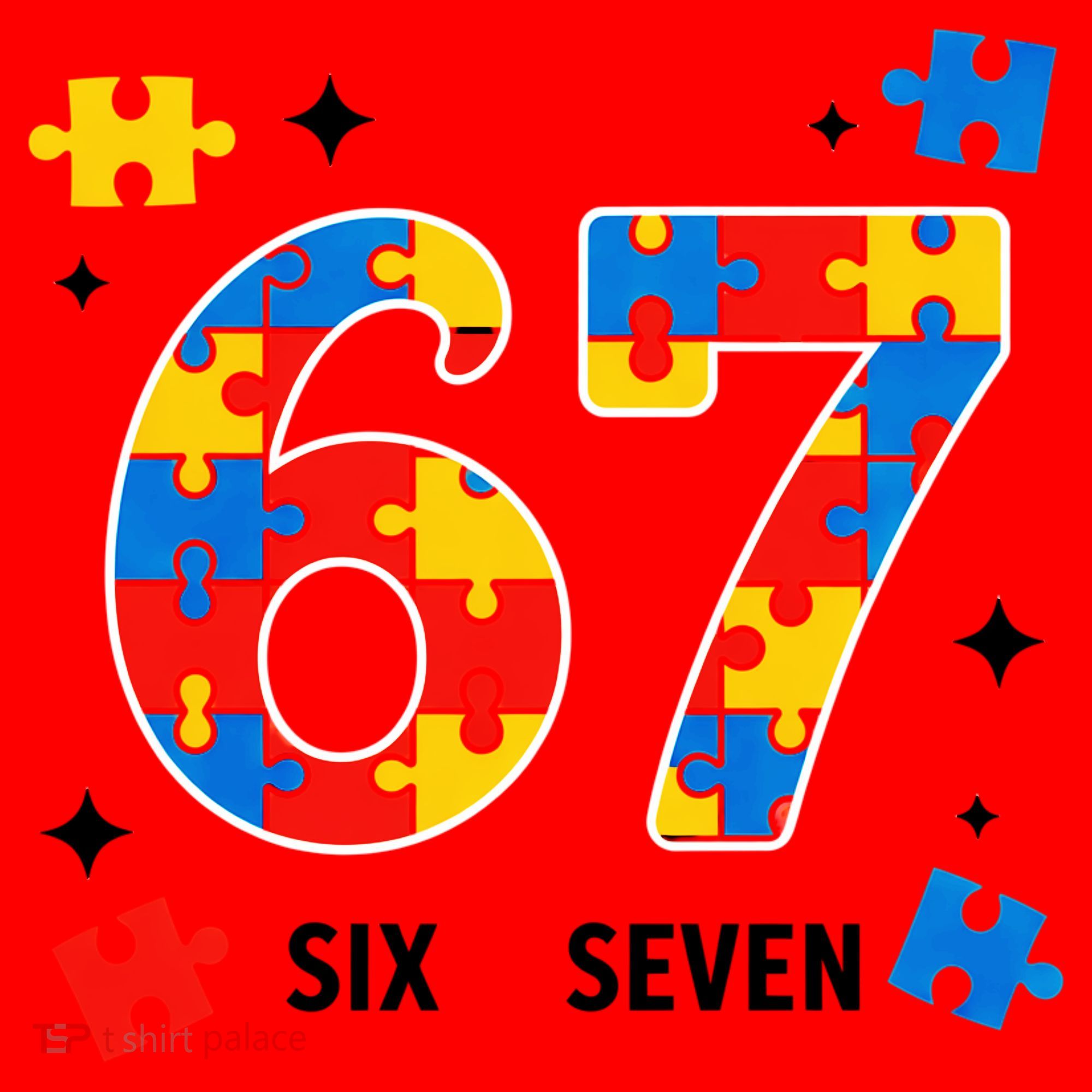 67 Autism Puzzle Six Seven Santa Hat