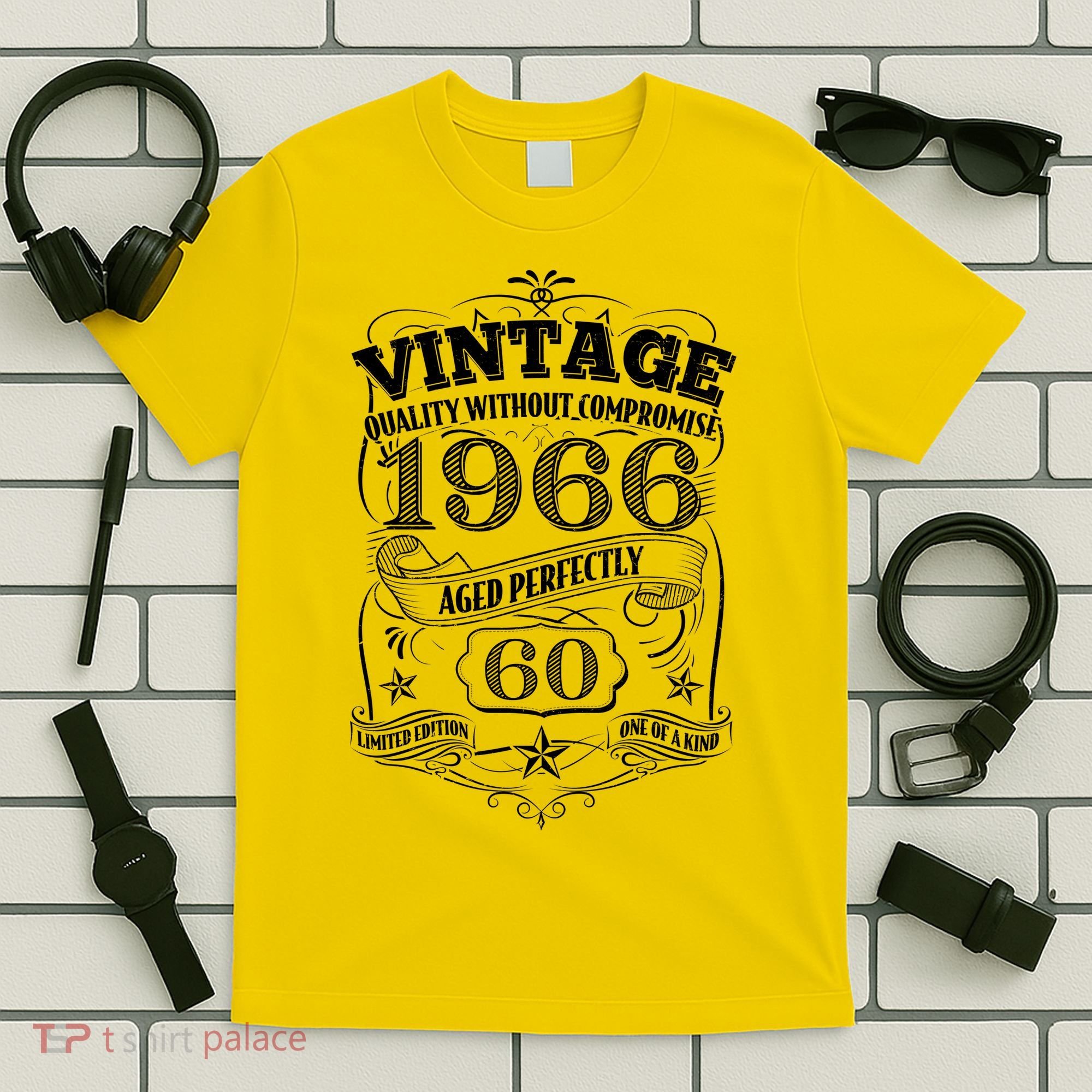60th Birthday 1966 Vintage Quality Without Compromise  T-Shirt