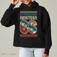 60th Birthday 1966 Established Nineteen 66 Ladies Heavyweight Boxy Pullover Hoodie thumb 0