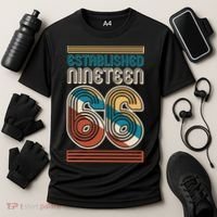 60th Birthday 1966 Established Nineteen 66 Cooling Performance Crew T-Shirt thumb 3