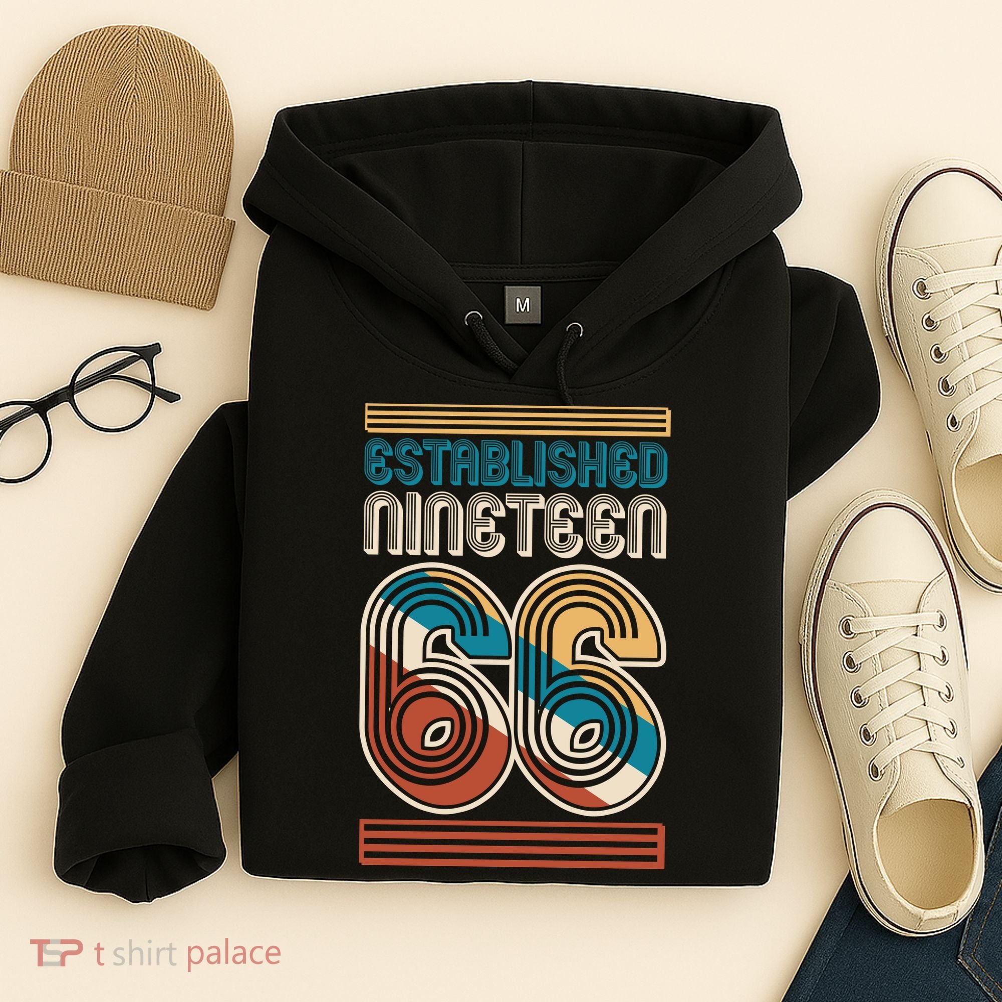 60th Birthday 1966 Established Nineteen 66 Hoodie