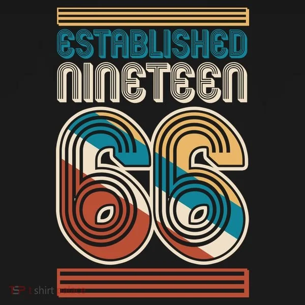 60th Birthday 1966 Established Nineteen 66 Bucket Hat