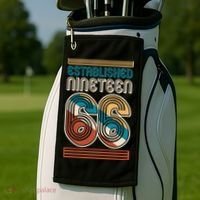 60th Birthday 1966 Established Nineteen 66 Golf Towel thumb 2