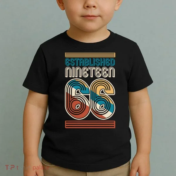 60th Birthday 1966 Established Nineteen 66 Toddler T-Shirt