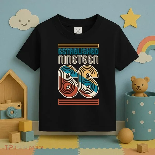 60th Birthday 1966 Established Nineteen 66 Toddler T-Shirt
