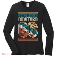 60th Birthday 1966 Established Nineteen 66 Women's Long Sleeve Shirt thumb 0