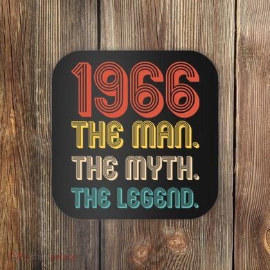 60th Birthday 1966 The Man Myth The Legend Coaster