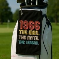 60th Birthday 1966 The Man Myth The Legend Golf Towel thumb 2
