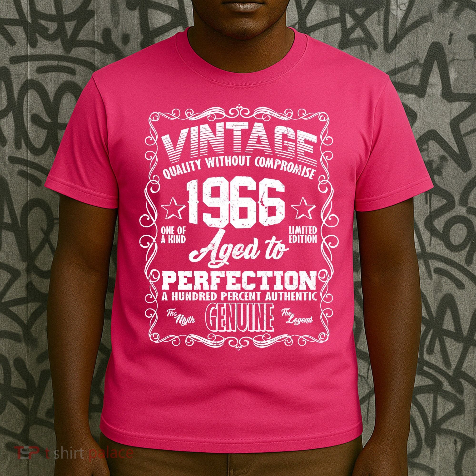 60th Birthday 1966 Vintage Quality Without Compromise Aged To Perfection Genuine T-Shirt