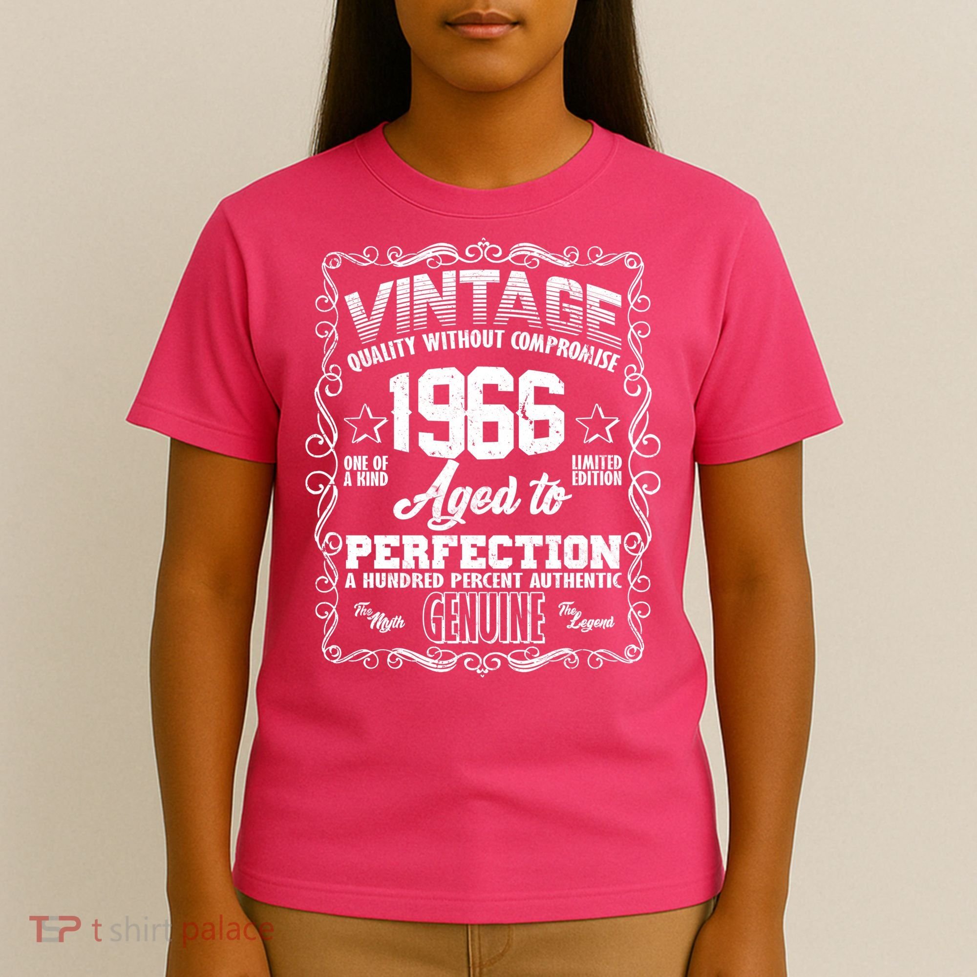 60th Birthday 1966 Vintage Quality Without Compromise Aged To Perfection Genuine T-Shirt