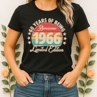 60th Birthday 60 Years Of Being Awesome 1966 Limited Edition Women's T-Shirt thumb 2