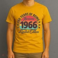 60th Birthday 60 Years Of Being Awesome 1966 Limited Edition T-Shirt thumb 3