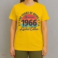 60th Birthday 60 Years Of Being Awesome 1966 Limited Edition T-Shirt thumb 4