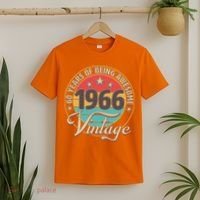60th Birthday 60 Years Of Being Awesome 1966 Vintage  T-Shirt thumb 2