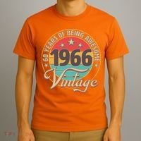 60th Birthday 60 Years Of Being Awesome 1966 Vintage  T-Shirt thumb 3
