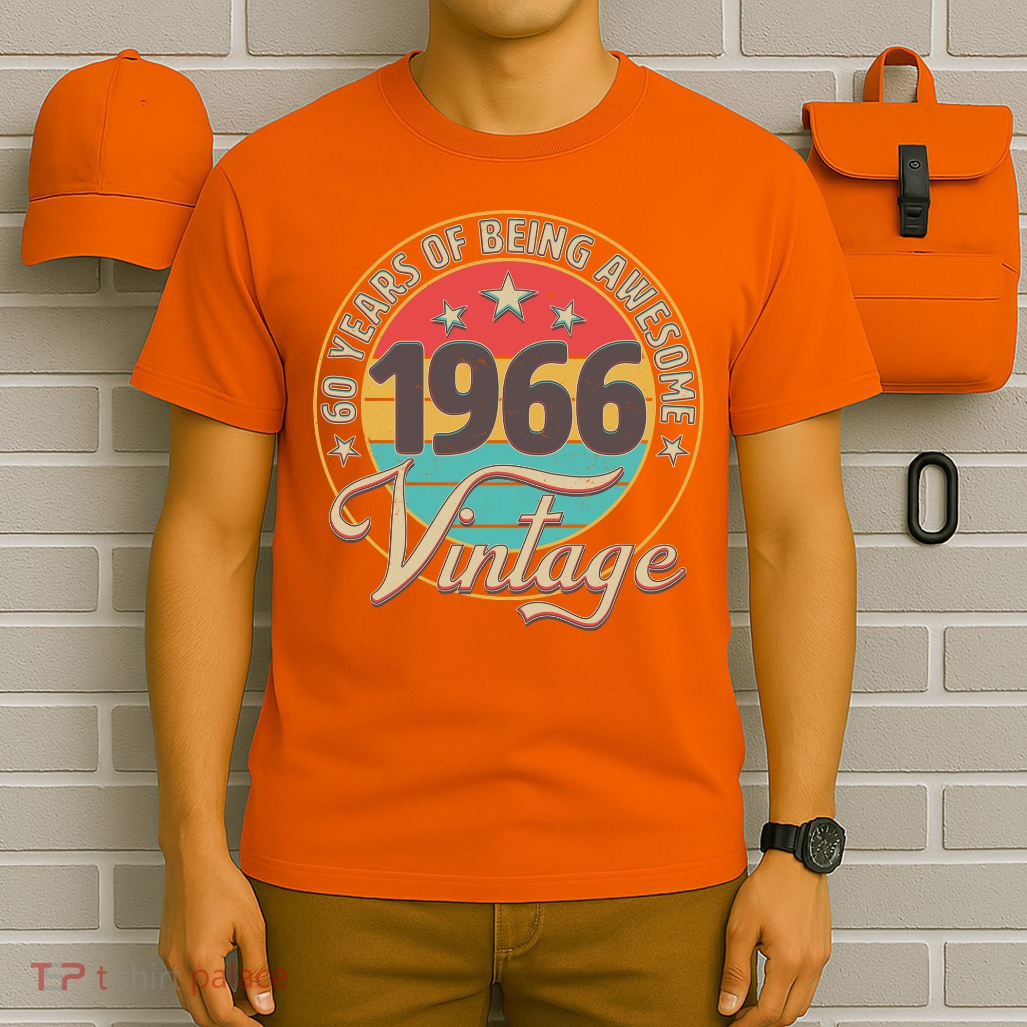 60th Birthday 60 Years Of Being Awesome 1966 Vintage  T-Shirt