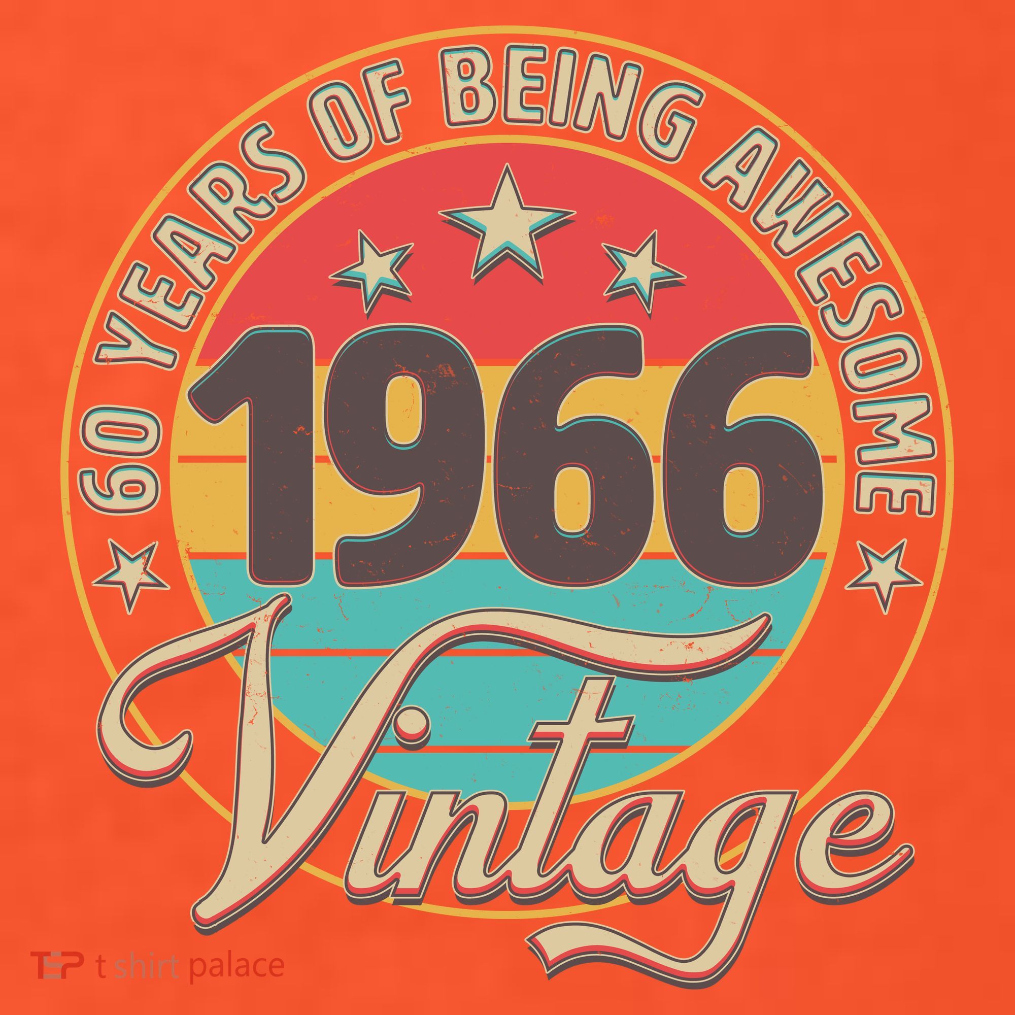 60th Birthday 60 Years Of Being Awesome 1966 Vintage  T-Shirt