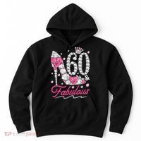 60th Birthday 60 & Fabulous Pink 60 Years Old Diamond Shoes Hoodie thumb 0