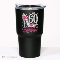 60th Birthday 60 & Fabulous Pink 60 Years Old Diamond Shoes Tumbler thumb 0