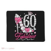 60th Birthday 60 & Fabulous Pink 60 Years Old Diamond Shoes Mousepad thumb 0