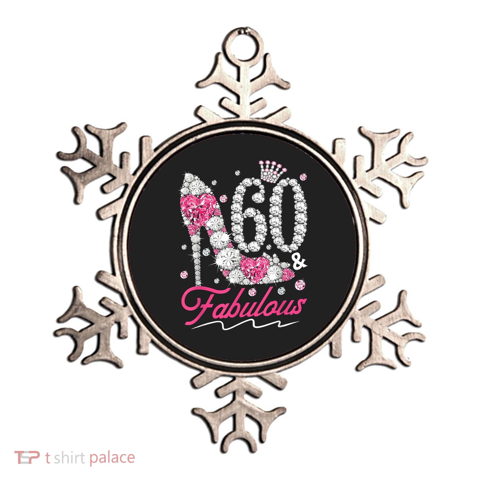 60th Birthday 60 & Fabulous Pink 60 Years Old Diamond Shoes Ornament