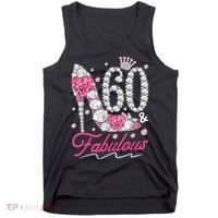60th Birthday 60 & Fabulous Pink 60 Years Old Diamond Shoes Tank Top thumb 0