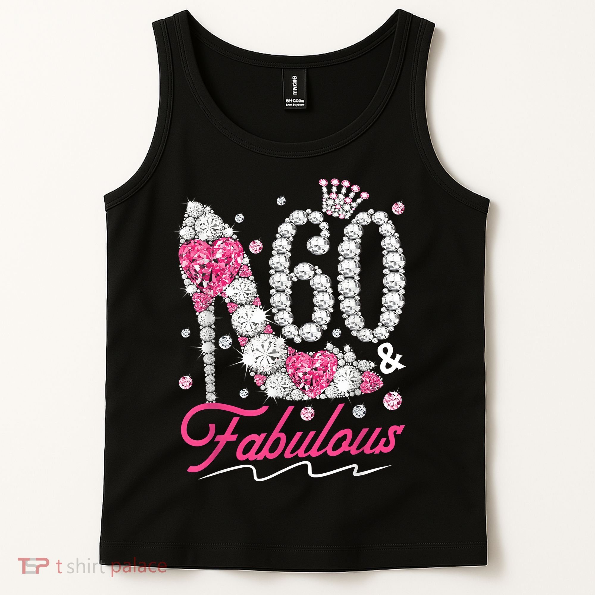 60th Birthday 60 & Fabulous Pink 60 Years Old Diamond Shoes Tank Top