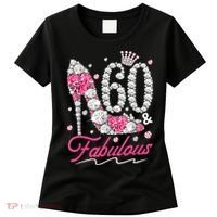 60th Birthday 60 & Fabulous Pink 60 Years Old Diamond Shoes Women's T-Shirt thumb 0