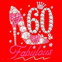 60th Birthday 60 & Fabulous Pink 60 Years Old Diamond Shoes Santa Hat thumb 1