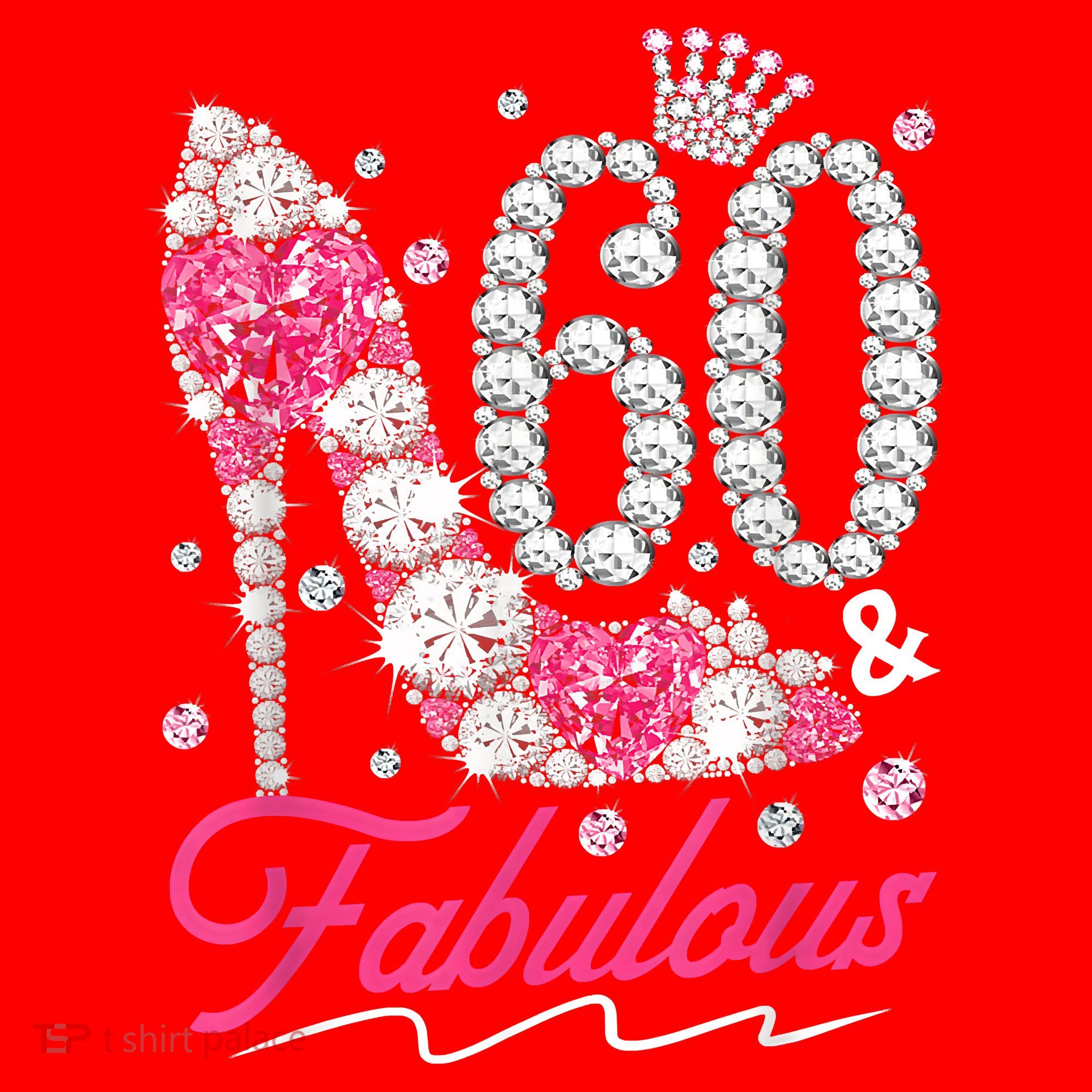60th Birthday 60 & Fabulous Pink 60 Years Old Diamond Shoes Santa Hat