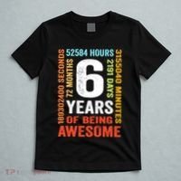 6th Birthday 6 Years Old Vintage Retro 72 Months Boy Girl T-Shirt thumb 5