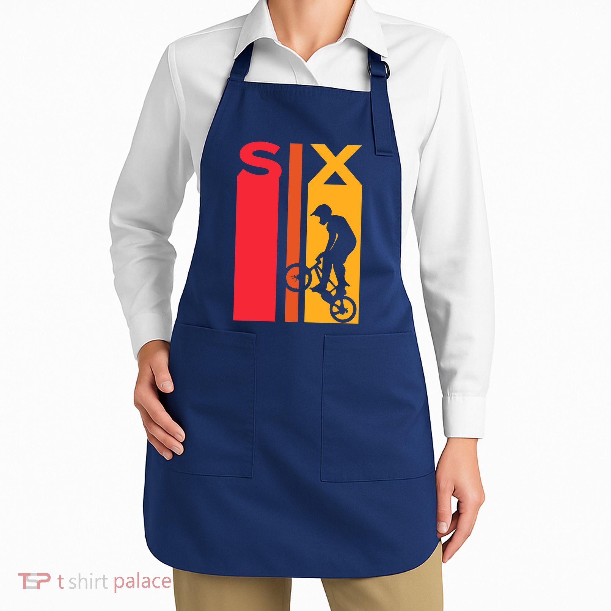 6th Birthday 6 Years Old Bmx Bike Lover Bday Funny Apron