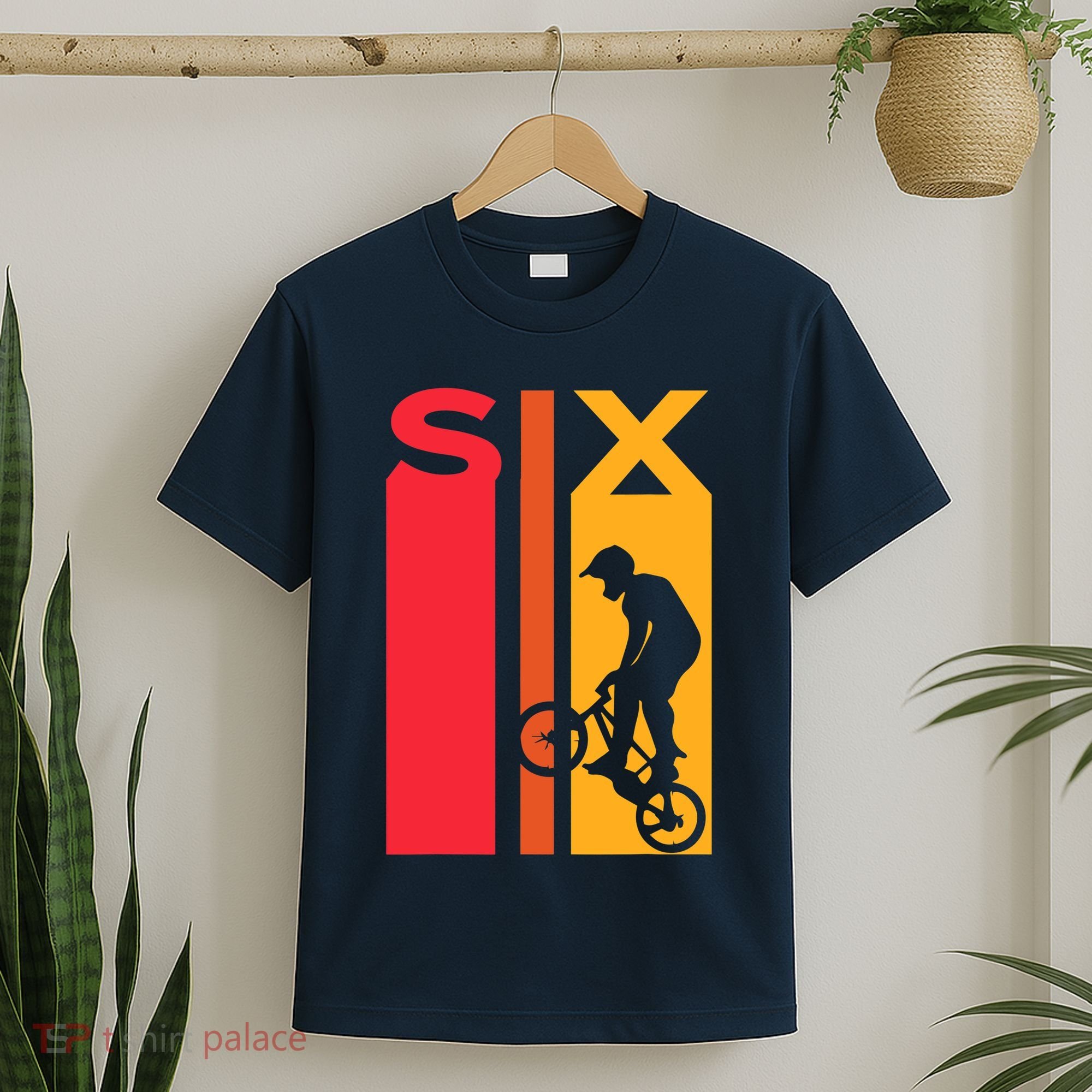 6th Birthday 6 Years Old Bmx Bike Lover Bday Funny T-Shirt