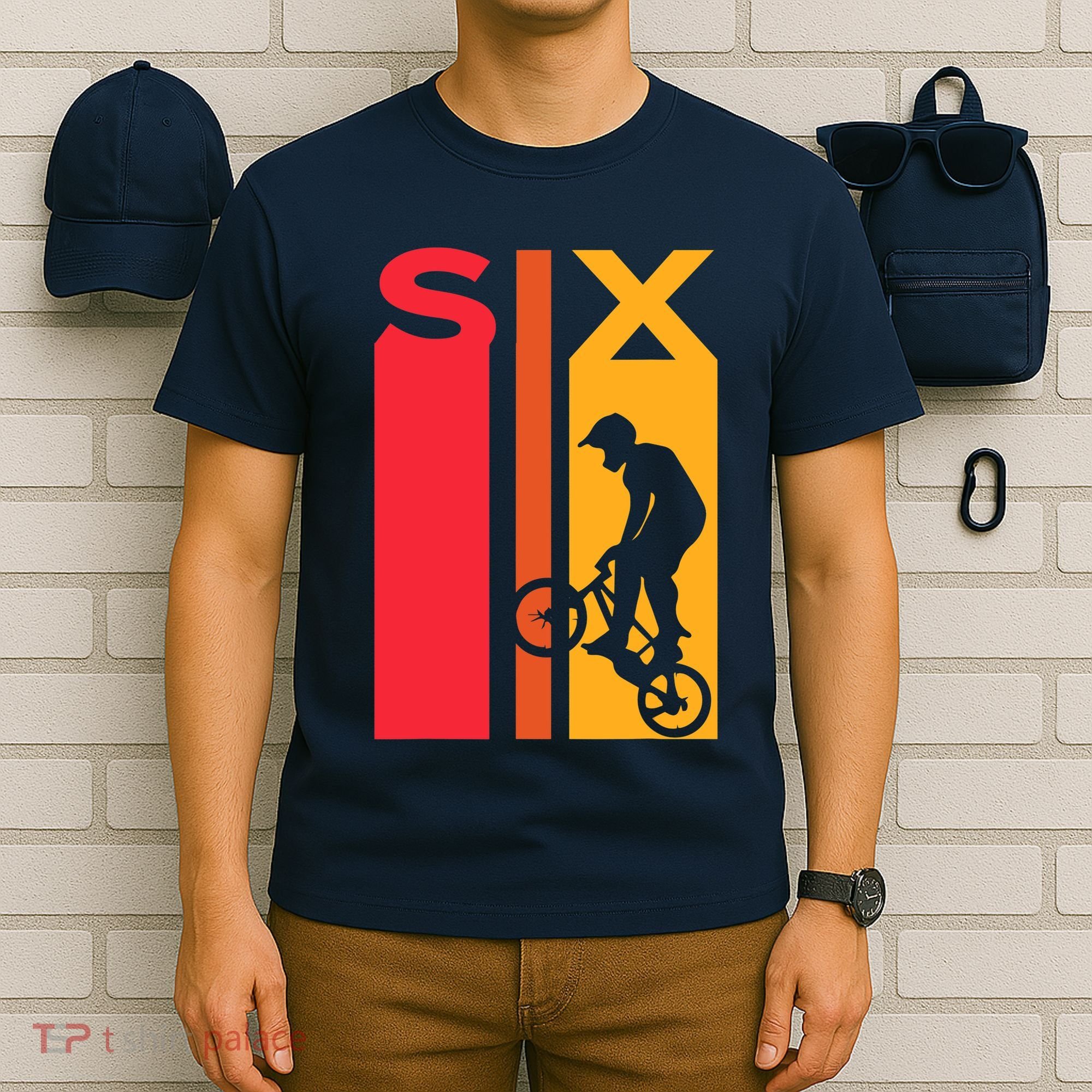 6th Birthday 6 Years Old Bmx Bike Lover Bday Funny T-Shirt