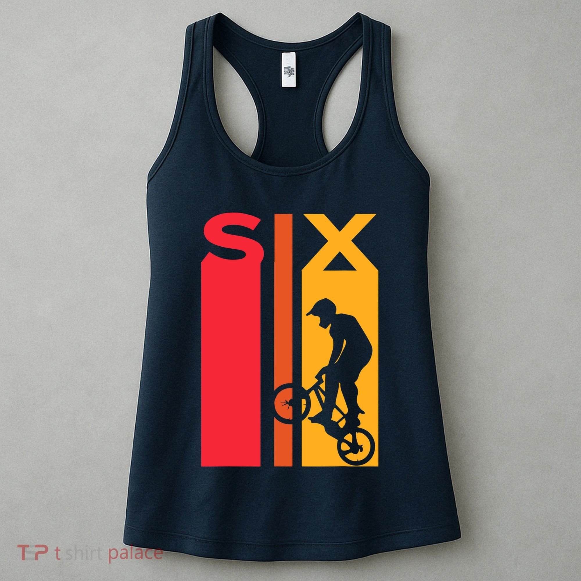 6th Birthday 6 Years Old Bmx Bike Lover Bday Funny Women's Tank Top