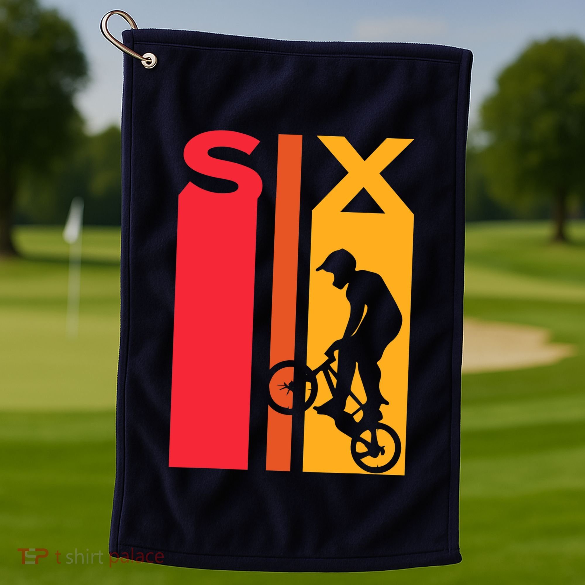 6th Birthday 6 Years Old Bmx Bike Lover Bday Funny Golf Towel
