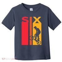 6th Birthday 6 Years Old Bmx Bike Lover Bday Funny Toddler T-Shirt thumb 0