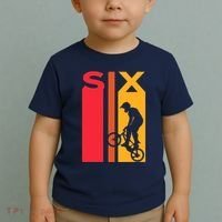 6th Birthday 6 Years Old Bmx Bike Lover Bday Funny Toddler T-Shirt thumb 2