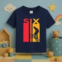 6th Birthday 6 Years Old Bmx Bike Lover Bday Funny Toddler T-Shirt thumb 3