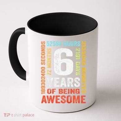 6th Birthday 6 Years Old Vintage Retro 72 Months Coffee Mug