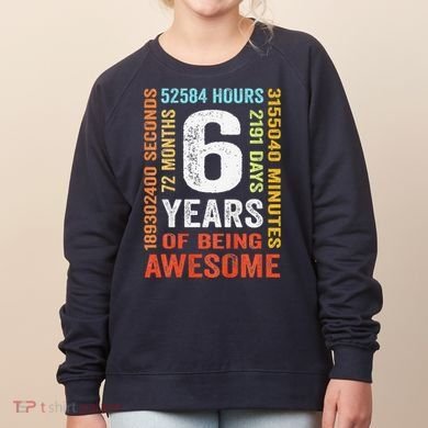 6th Birthday 6 Years Old Vintage Retro 72 Months Women's Sweatshirt