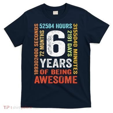 6th Birthday 6 Years Old Vintage Retro 72 Months T-Shirt