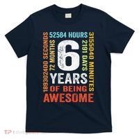 6th Birthday 6 Years Old Vintage Retro 72 Months T-Shirt thumb 0