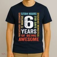 6th Birthday 6 Years Old Vintage Retro 72 Months T-Shirt thumb 3