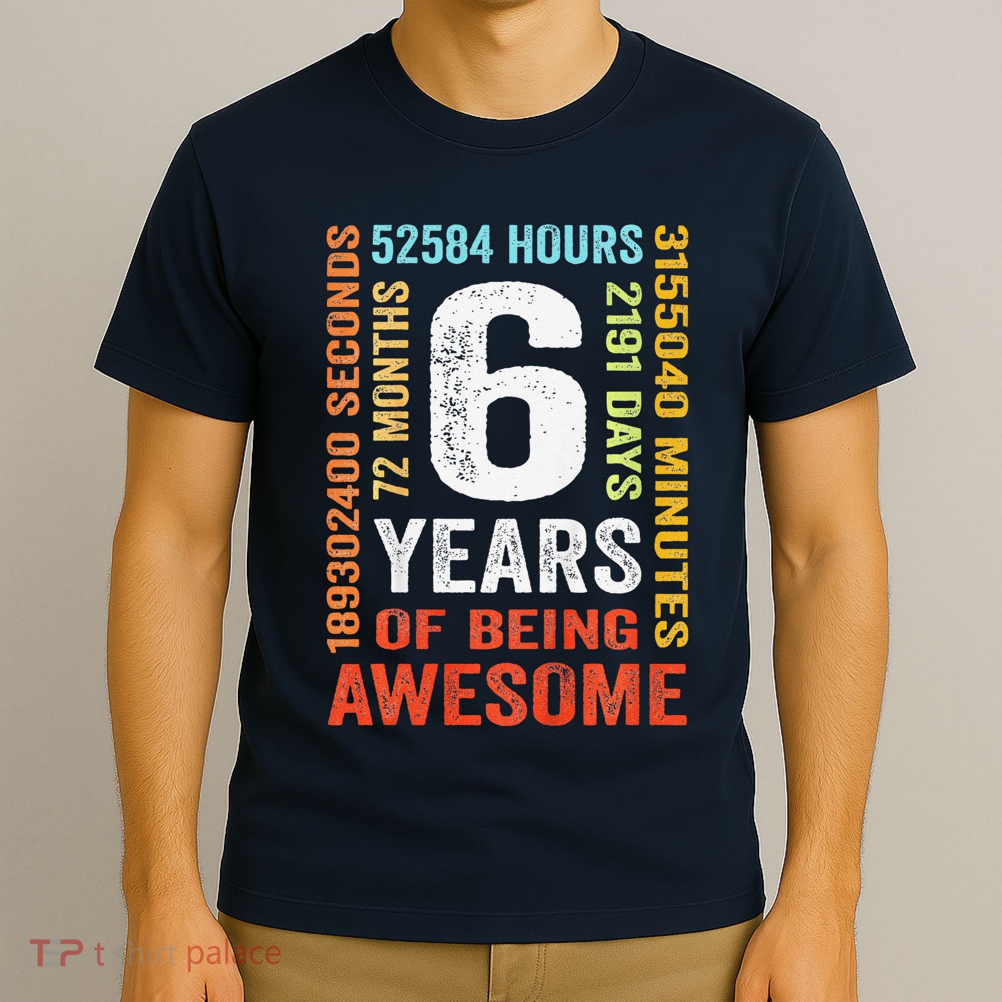 6th Birthday 6 Years Old Vintage Retro 72 Months T-Shirt