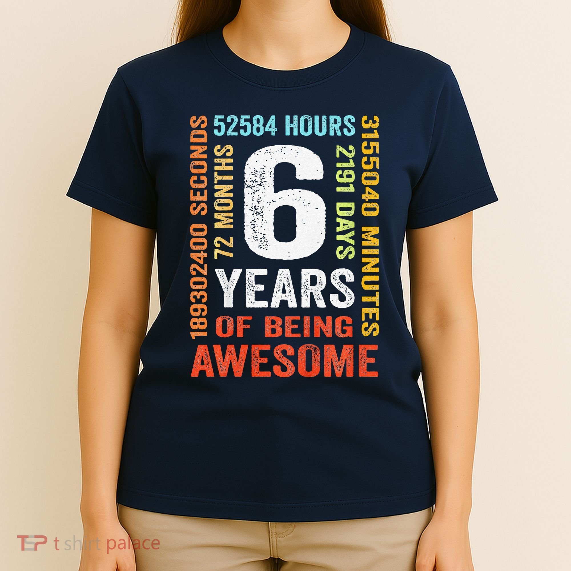 6th Birthday 6 Years Old Vintage Retro 72 Months T-Shirt