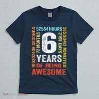 6th Birthday 6 Years Old Vintage Retro 72 Months T-Shirt thumb 5